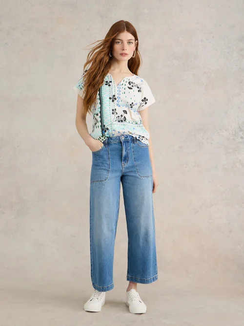 Nelly T-Shirt mit Keilausschnitt - White Pr - 38 Bild 2