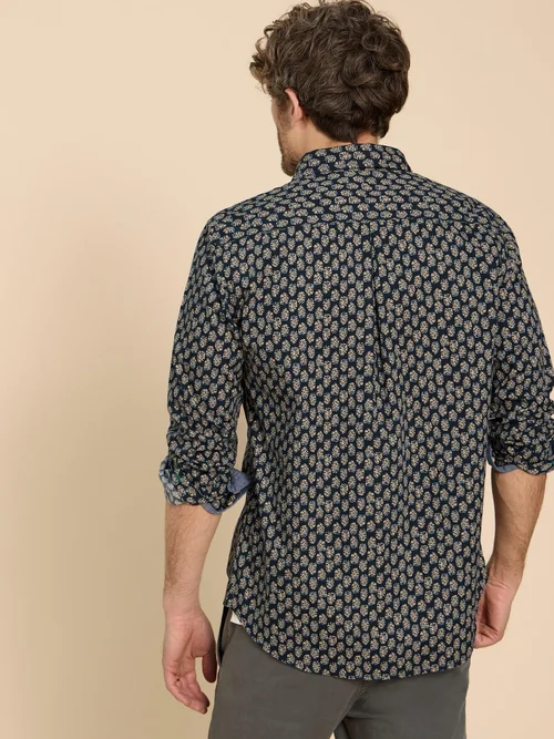 Geo Floral bedrucktes Hemd - Navy Pr - L Bild 4