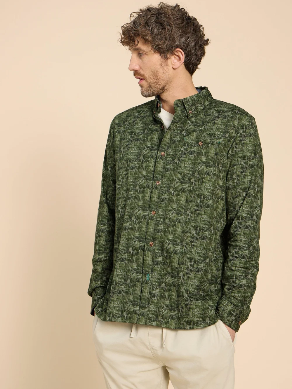 Hemd mit Seegras-Print - Green Pr - L Bild 1