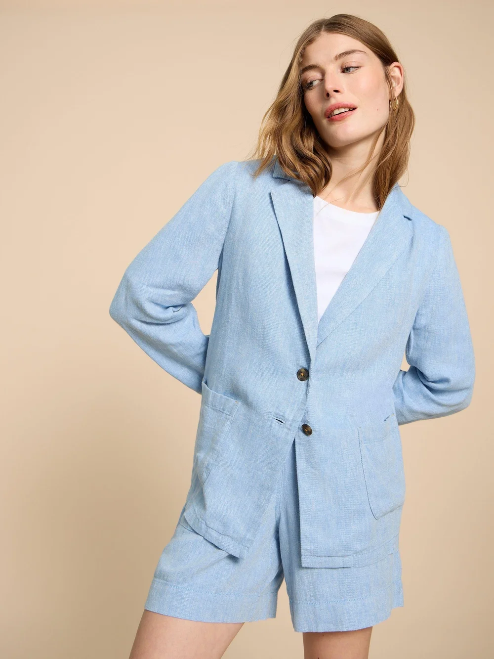 Loren Blazer aus Leinenmischung - Chamb Blue - 38 Bild 1