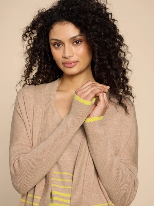 Lily Lange Strickjacke - Nat Mlt - 38/R Bild 3