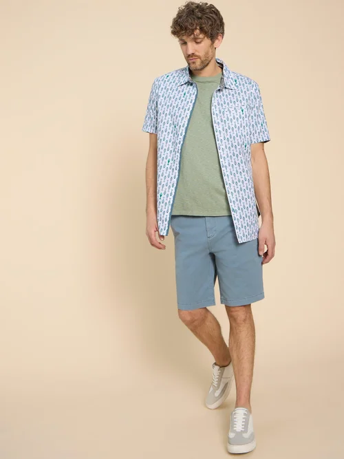 Kurzarmhemd mit Fisch-Print - White Pr - L Bild 2