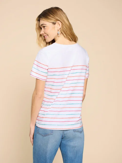 Abbie Gestreiftes T-Shirt - Ivory Mlt - 38 Bild 4