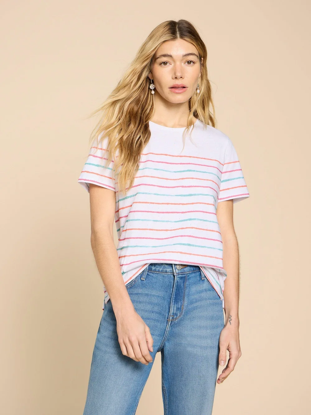 Abbie Gestreiftes T-Shirt - Ivory Mlt - 38 Bild 1