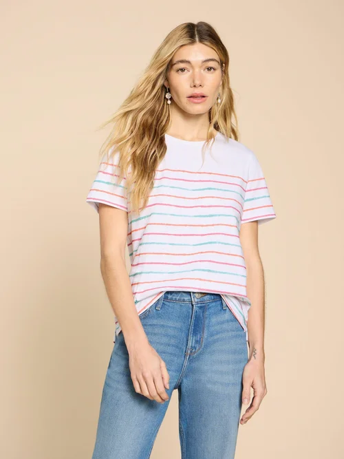 Abbie Gestreiftes T-Shirt - Ivory Mlt - 38 Bild 1