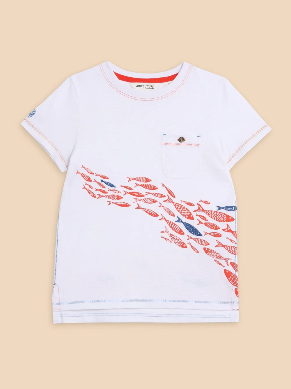 T-Shirt mit Fischmotiv - Ivory Pr - 3-4 Bild 1