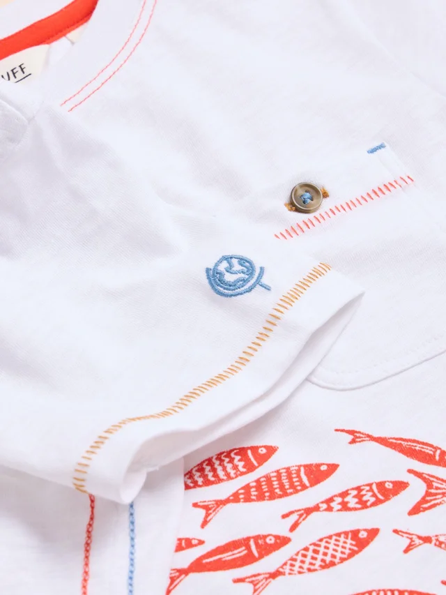 T-Shirt mit Fischmotiv