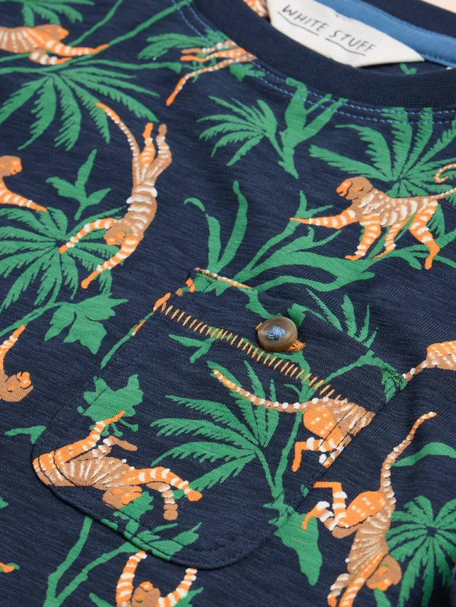 T-Shirt mit Affen-Print