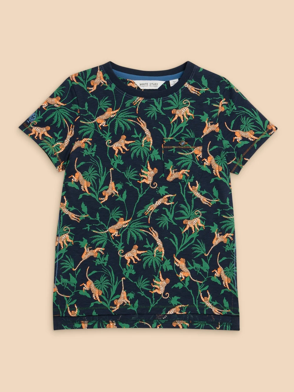 T-Shirt mit Affen-Print - Navy Pr - 3-4 Bild 1