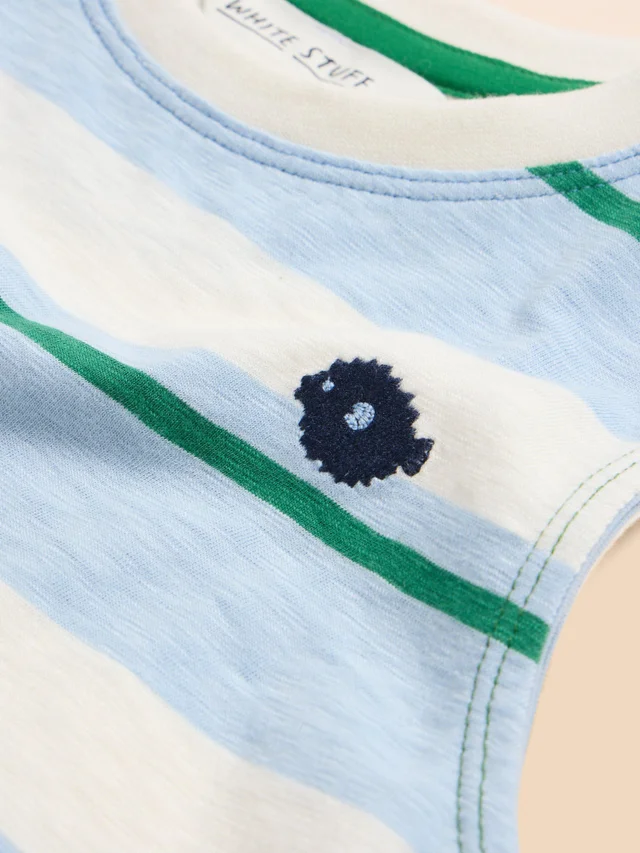 Gestreiftes ärmelloses T-Shirt