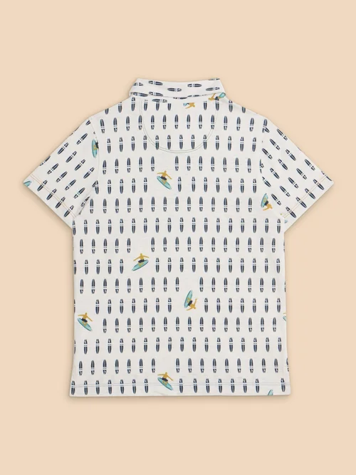 Polohemd mit Surfbrettmuster - Ivory Mlt - 3-4 Bild 3