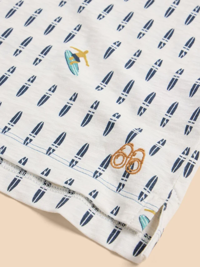 Polohemd mit Surfbrettmuster