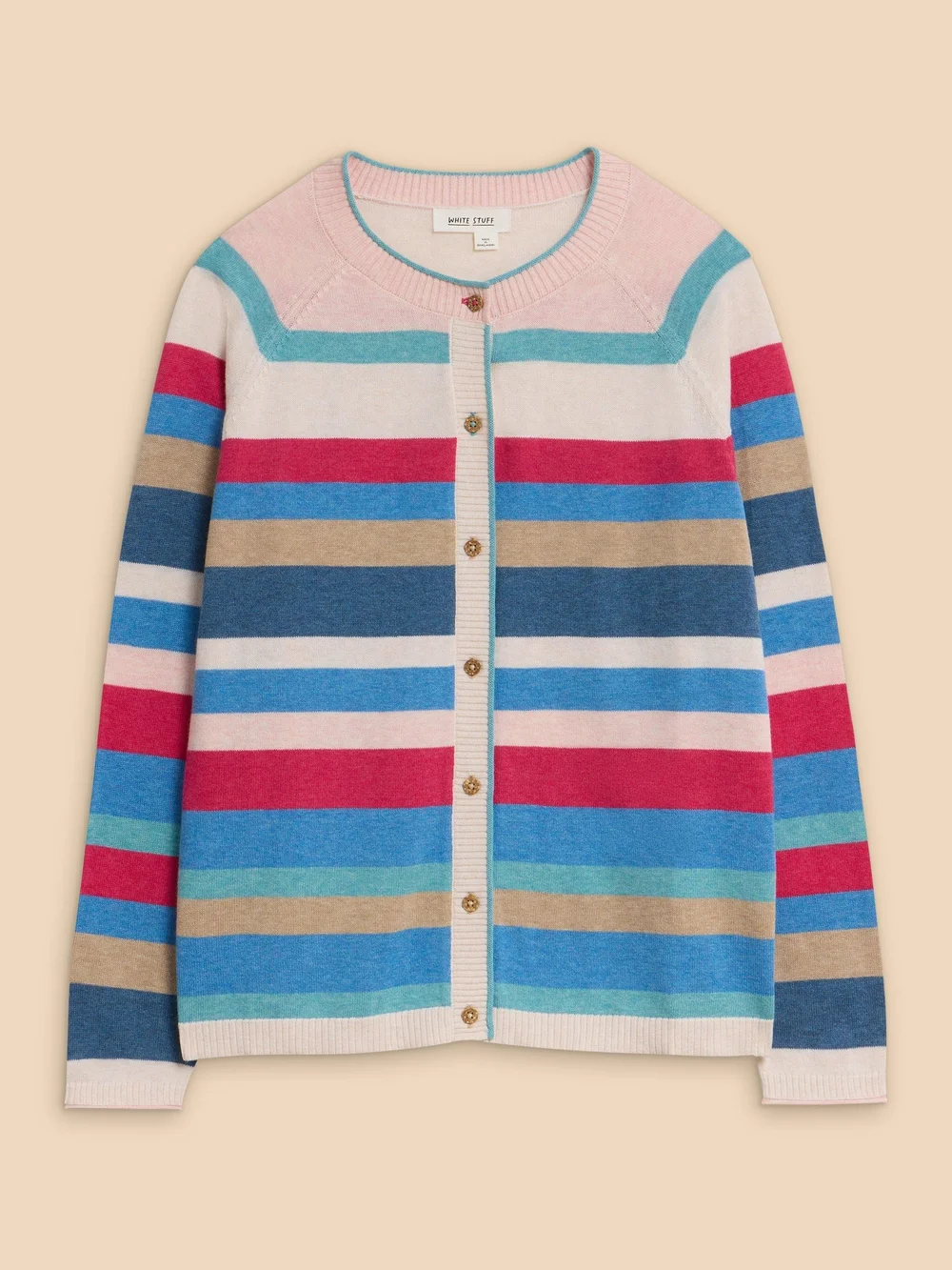 Lulu Gestreifte Strickjacke - Pink Mlt - 38 Bild 1