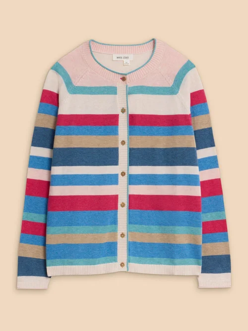 Lulu Gestreifte Strickjacke - Pink Mlt - 38 Bild 1