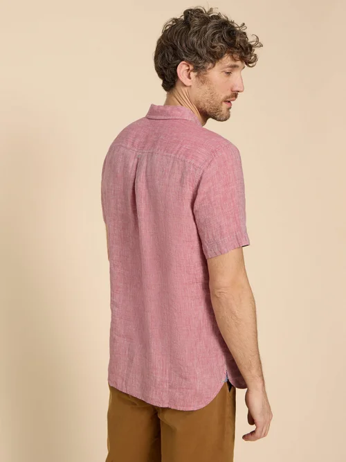 Pembroke Kurzarmhemd aus Leinen - Mid Red - L Bild 4