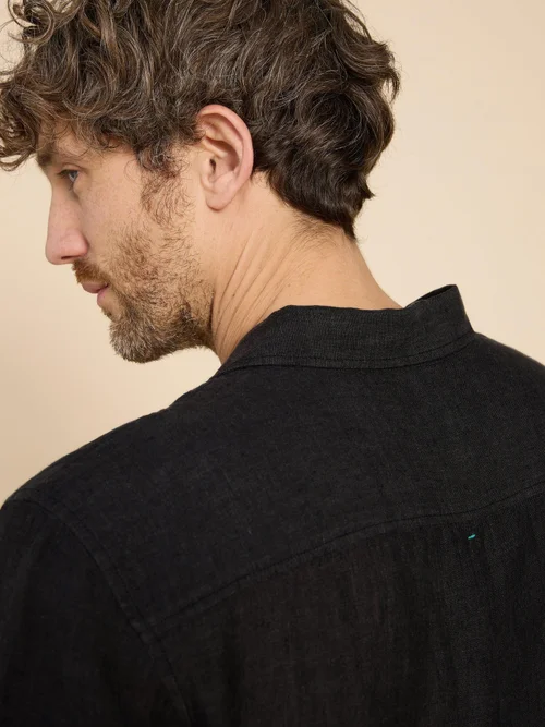 Pembroke Kurzarmhemd aus Leinen - Pure Blk - L Bild 3