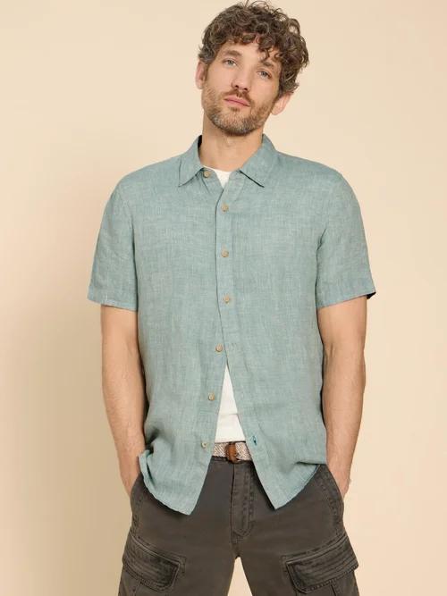 Pembroke Kurzarmhemd aus Leinen - Mint Green - L Bild 2