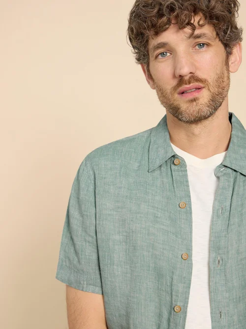 Pembroke Kurzarmhemd aus Leinen - Mint Green - L Bild 3