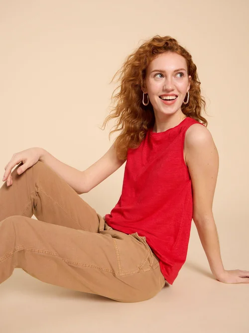 Ärmellose Leinenbluse Rylee - Brt Red - 38 Bild 1