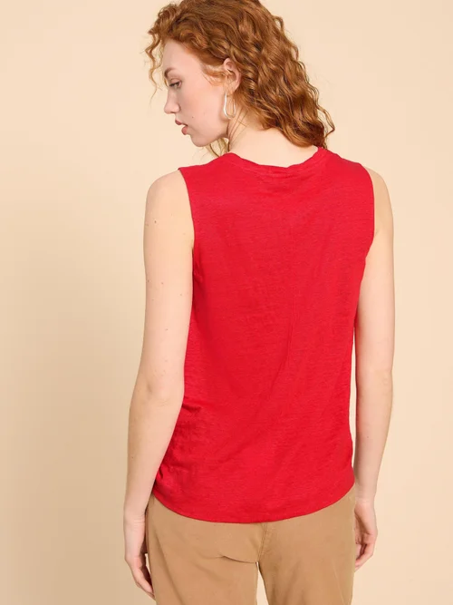 Ärmellose Leinenbluse Rylee - Brt Red - 38 Bild 4