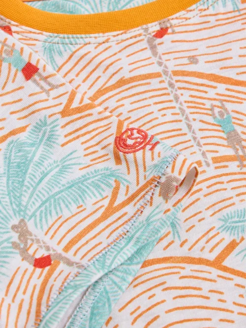T-Shirt mit Palmenprint - Orange Mlt - 3-4 Bild 2