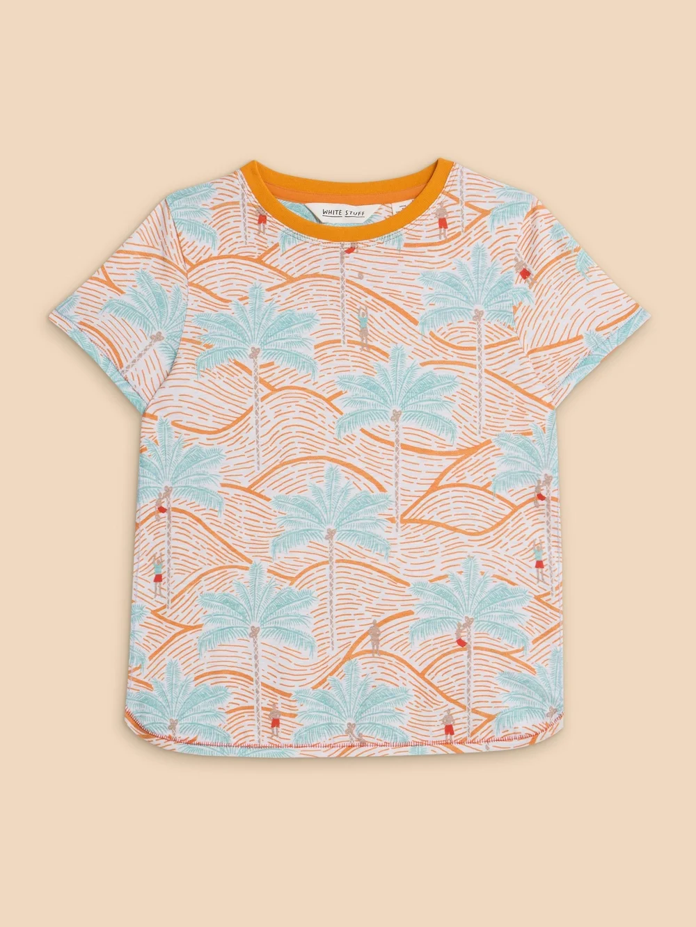 T-Shirt mit Palmenprint - Orange Mlt - 3-4 Bild 1