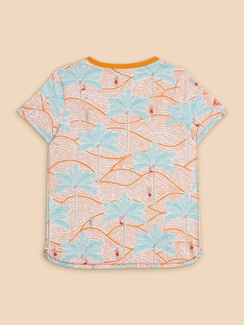 T-Shirt mit Palmenprint - Orange Mlt - 3-4 Bild 3