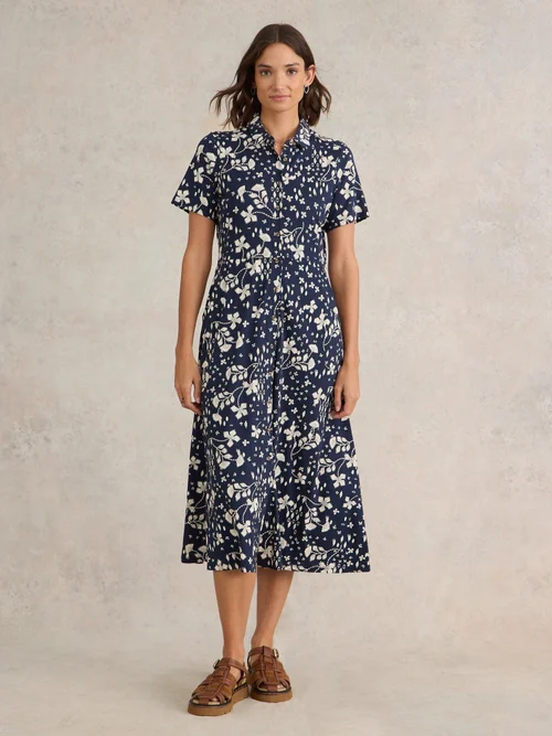 Rua Blusenkleid aus Jersey - Navy Pr - 38/R Bild 2