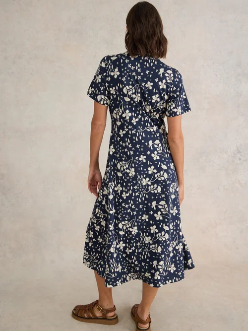 Rua Blusenkleid aus Jersey - Navy Pr - 38/R Bild 4