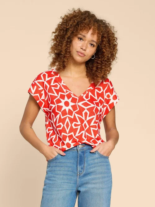 T-Shirt Ivy aus Leinen - Red Pr - 38 Bild 1
