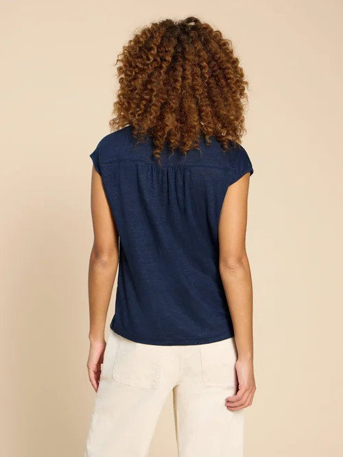 Ärmelloses Leinentop Nina - Fr Navy - 38 Bild 4