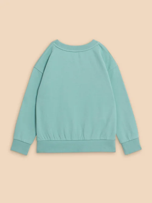 Sweatshirt mit Fisch und Surfbrettmotiv - Mint Green - 9-10 Bild 3