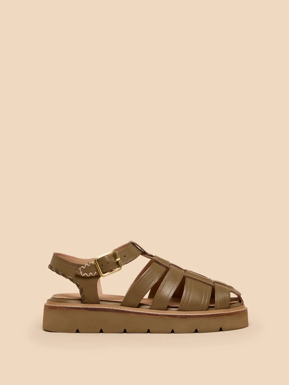 Riemensandalen mit Profilsohle - Khaki Grn - 41 Bild 1