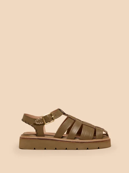 Riemensandalen mit Profilsohle - Khaki Grn - 41 Bild 1