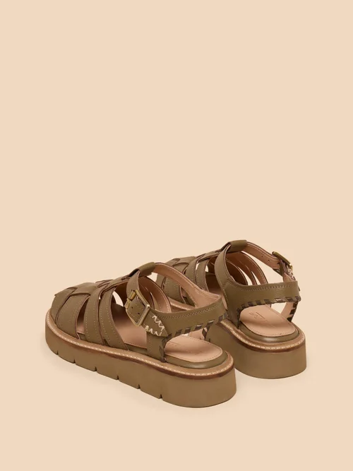 Riemensandalen mit Profilsohle - Khaki Grn - 41 Bild 3