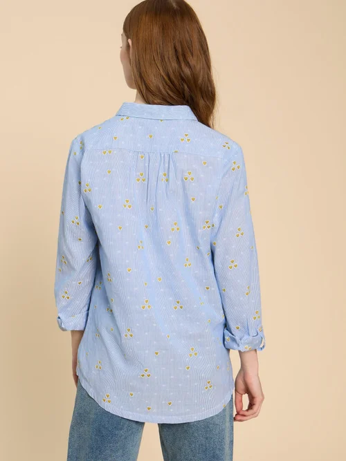 Sophie Bluse mit aufgestickten Herzen - Blue Mlt - 52 Bild 4