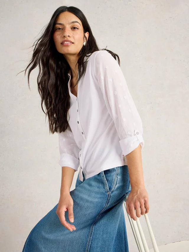 Annie Bluse aus Materialmix
