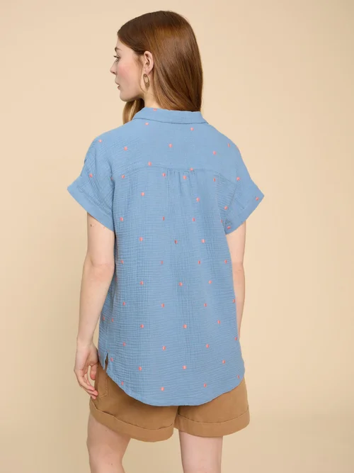 Bluse Emma aus Doppeltuch - Blue Mlt - 52 Bild 4