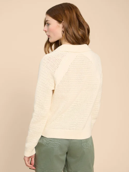 Chaterly Strickjacke mit Reverskragen - Nat White - XL Bild 4