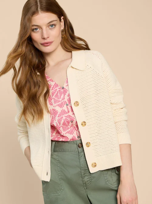 Chaterly Strickjacke mit Reverskragen - Nat White - XL Bild 1
