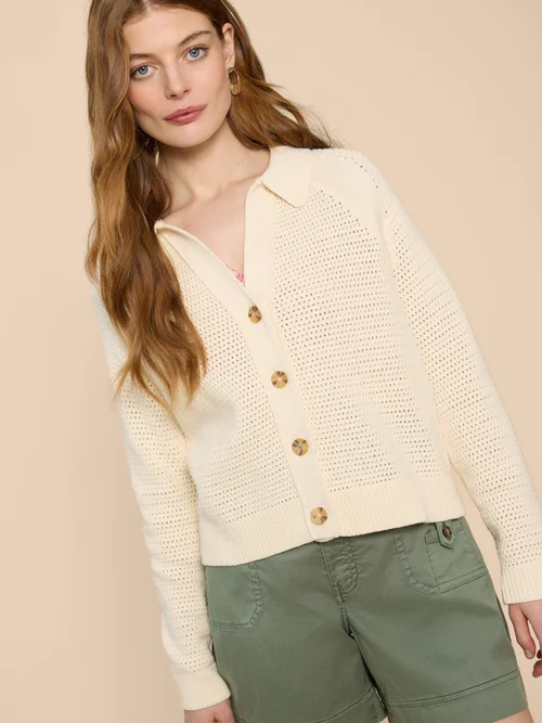 Chaterly Strickjacke mit Reverskragen - Nat White - XL Bild 3