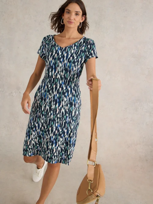Tallie EcoVero Jerseykleid - Navy Multi - 50/R Bild 1