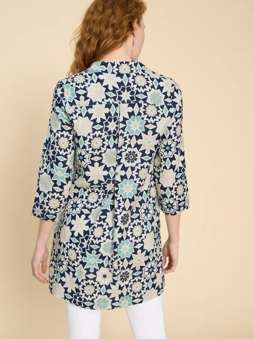 Blaire Leinentunika - Navy Pr - 52/R Bild 4