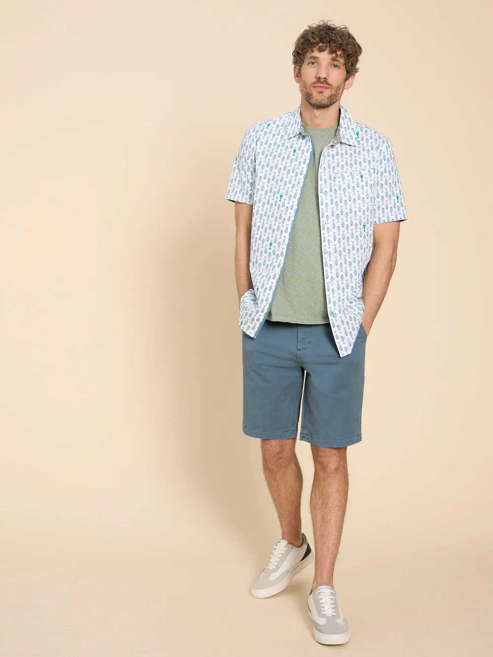 Chino-Shorts aus Bio-Baumwolle - Mid Blue - 38/R Bild 1