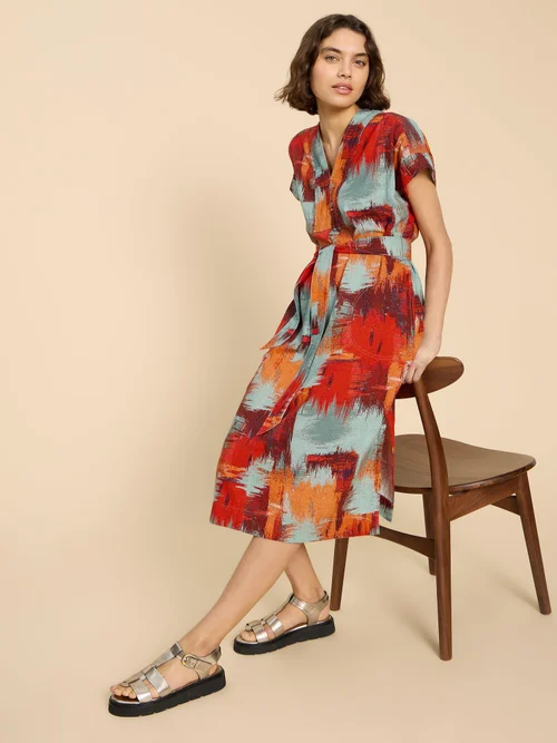 Kleid Marianne aus Leinenmischung - Orange Pr - 50/R Bild 2