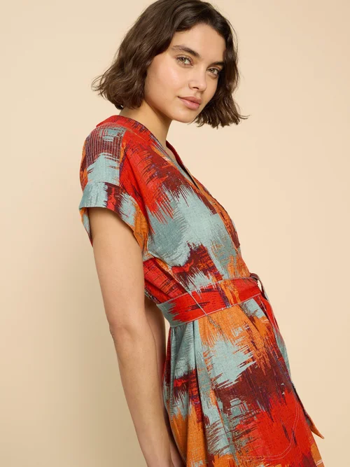 Kleid Marianne aus Leinenmischung - Orange Pr - 50/R Bild 3