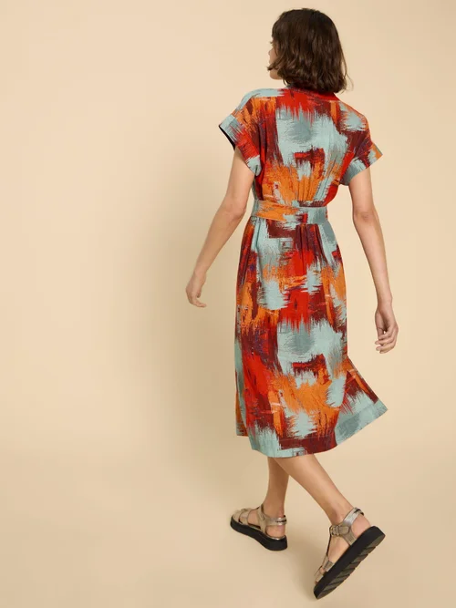 Kleid Marianne aus Leinenmischung - Orange Pr - 50/R Bild 4
