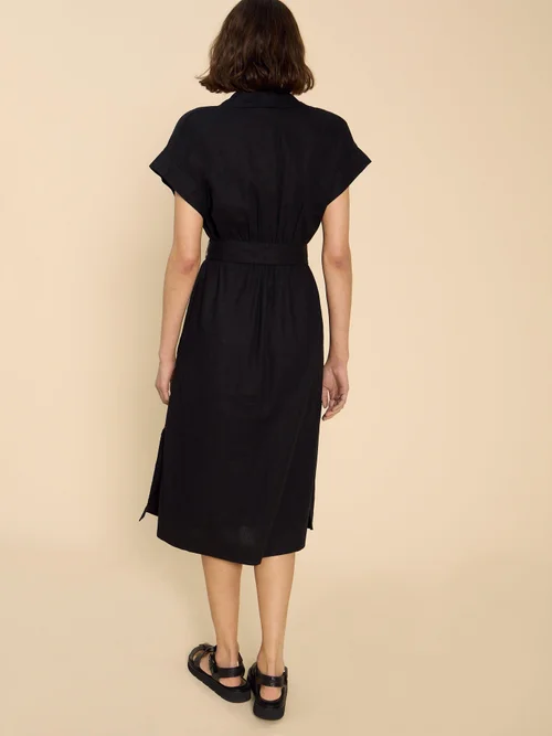 Kleid Marianne aus Leinenmischung - Pure Blk - 52/R Bild 4