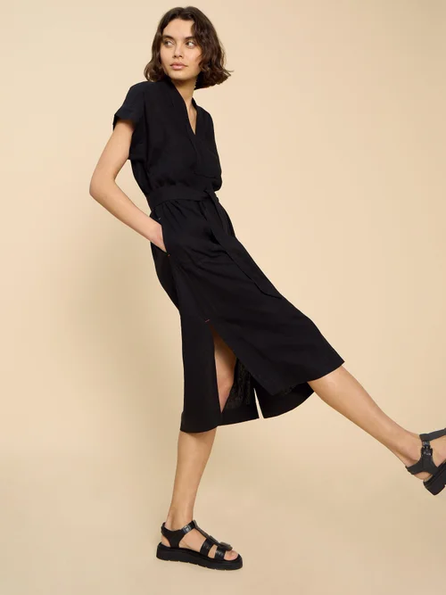 Kleid Marianne aus Leinenmischung - Pure Blk - 52/R Bild 2