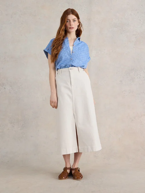 Bluse Ellie aus Bio-Baumwolle - Blue Mlt - 52 Bild 2